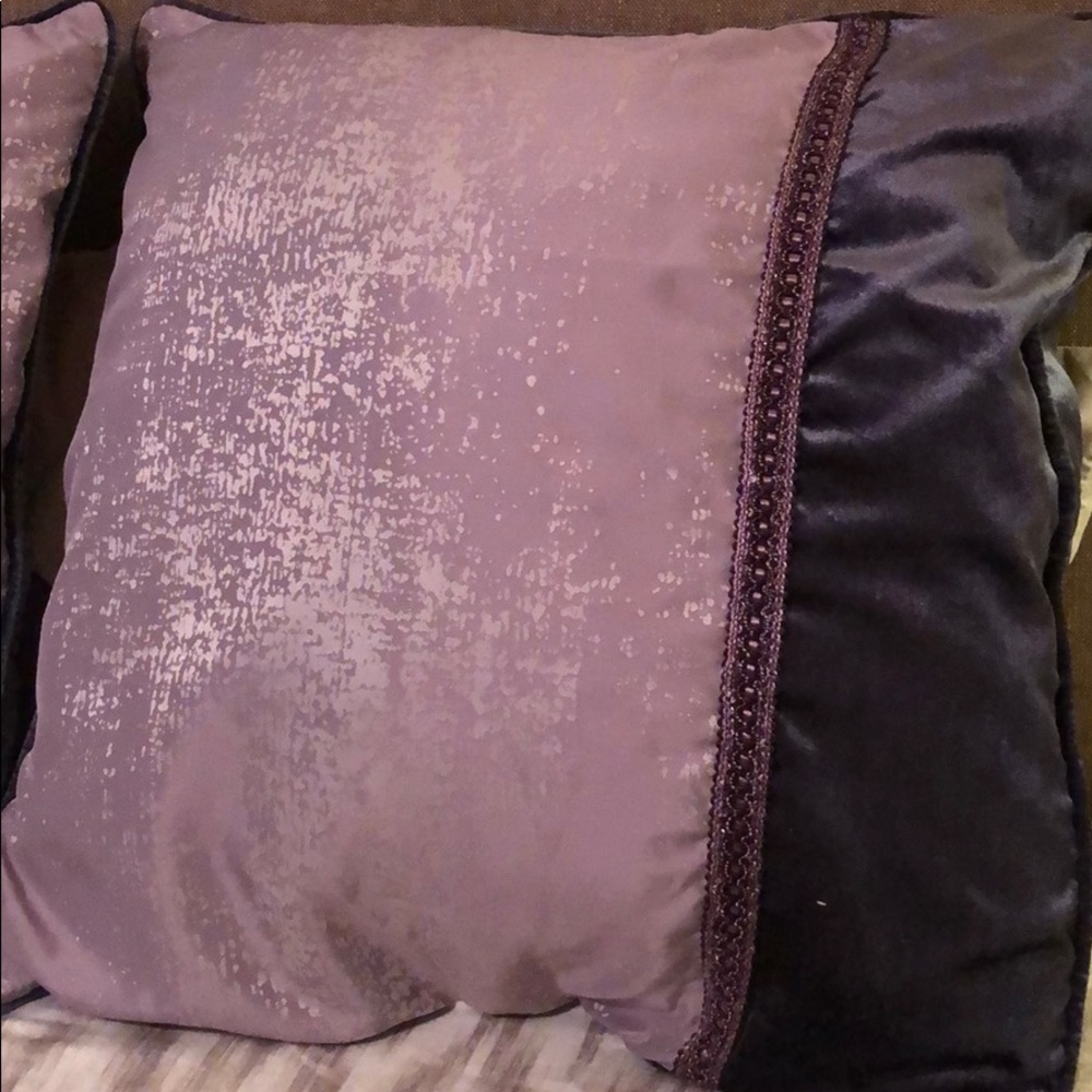 Euro pillow shams set deep purple velvet\lavender